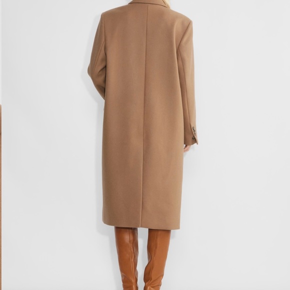 Camel Double-Breasted Women's Coat - Picture 3 of 5